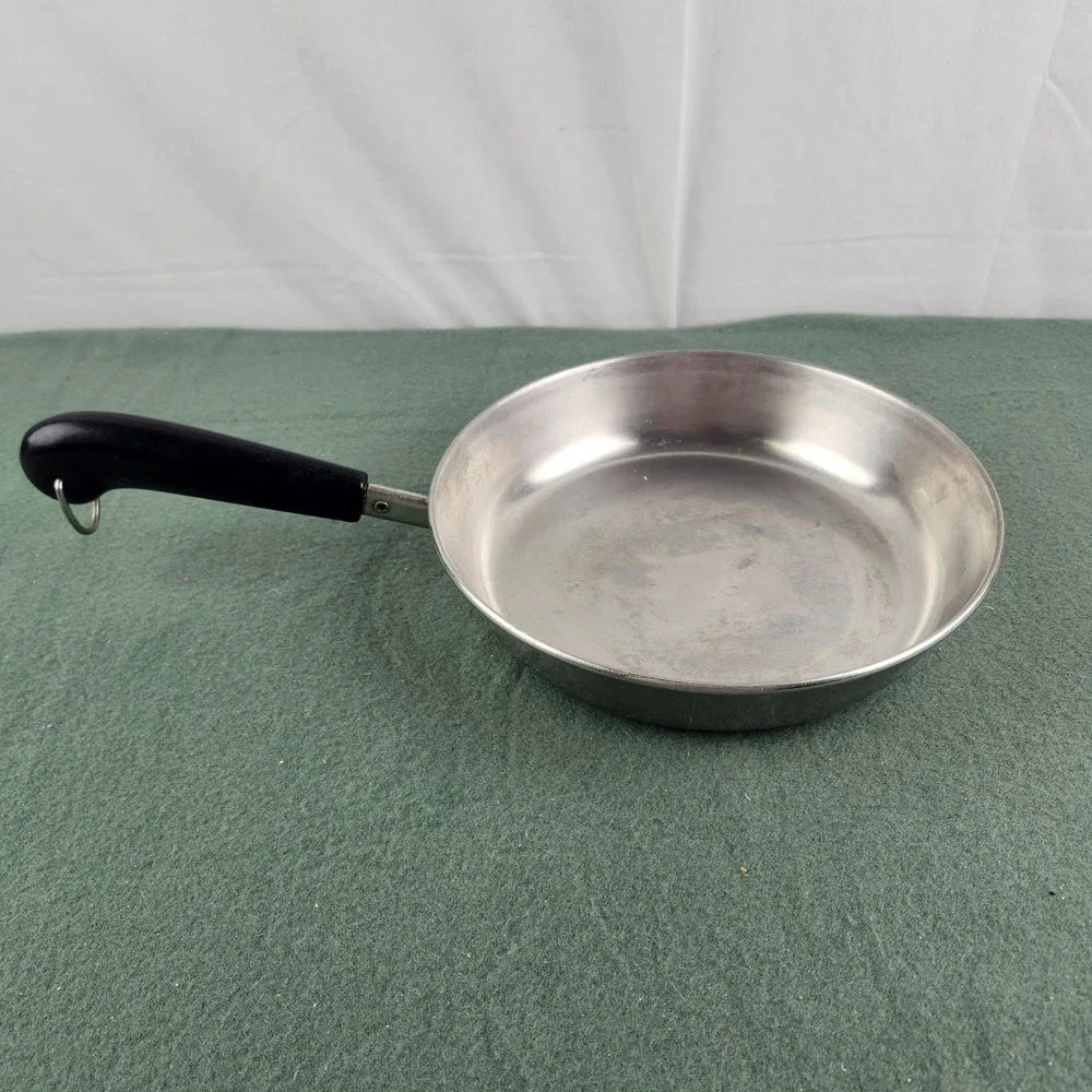 Vintage‎ Revere Ware Stainless Steel 9 Inch -81 Frying Skillet Pan NO LID USA